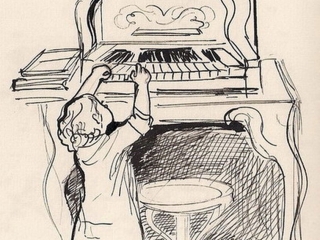 Выставка "КНИЖНЫЙ МИР". Работа Елены Рипа "Моцарт" (Возвышенное и земное)