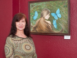 Елена Аристова со своей работой