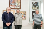 Открытие выставки. Слева направо: Олег Емельянов, Юлий Колесник, Евгений Юдин