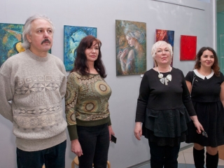 Открытие выставки. Дмитрий Мнацаканьян, Елена Аристова, Наталия Александрова, Анна Мирзоева (Обозова)