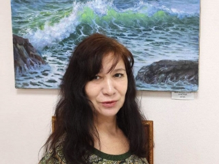 Елена Аристова со своей работой